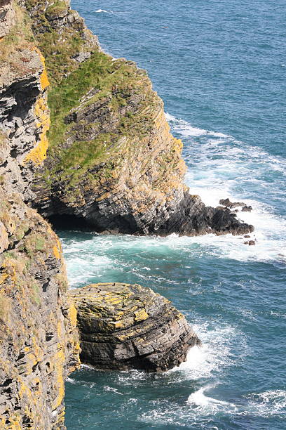 irish cliffs in summer stock photo