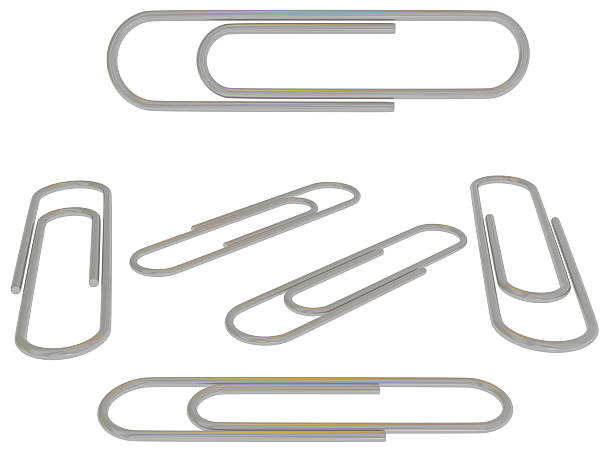 istock 3D paper clip isolated on white. 156198446