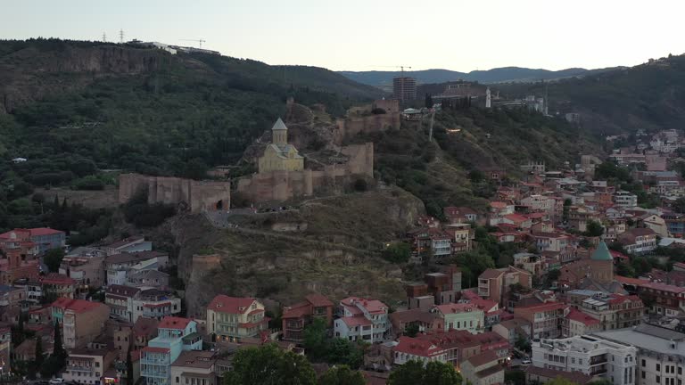 Aerial view of panorama of the center of Tbilisi