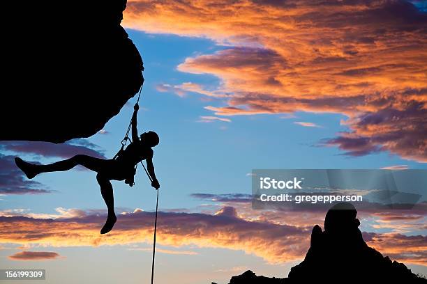 Climber Rappelling Stock Photo - Download Image Now - Balance, Danger, Risk