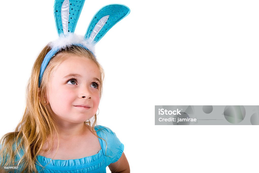 Bambina con orecchie da coniglio - Foto stock royalty-free di 4-5 anni