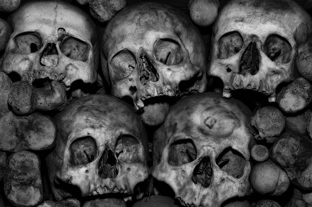 istock Pile of human skulls and bones 156200918