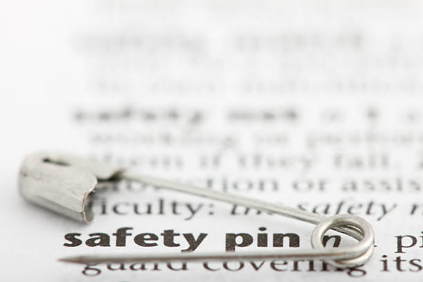 Associations. What the words mean. Safety pin. stock photo