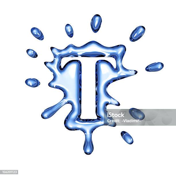 Azul Salpicos De Água Letra T - Fotografias de stock e mais imagens de Alfabeto - Alfabeto, Azul, Branco