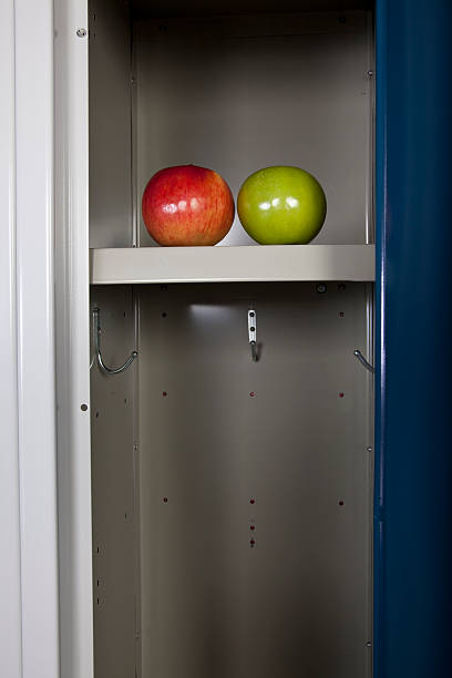 Apples in locker stock photo
