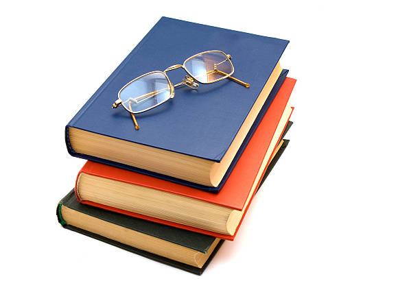 Books and spectacles stock photo