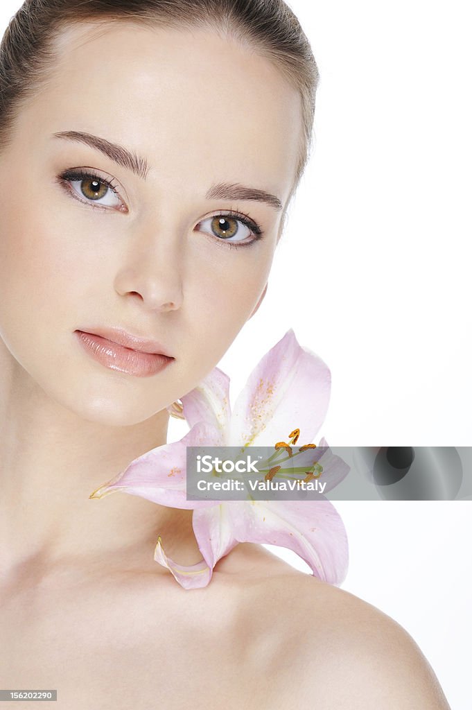 health skin of beautiful  woman health skin of beautiful young woman - isolation on white 20-29 Years Stock Photo