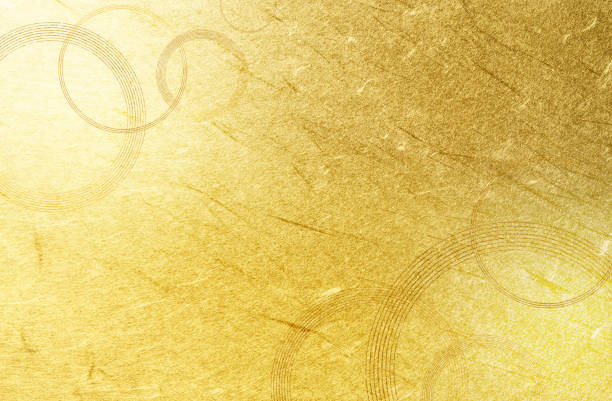 istock Japanese-style (abstract) Background is golden Japanese paper, overlapping circles, 1562030565