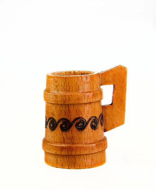 Handmade wooden beer mug