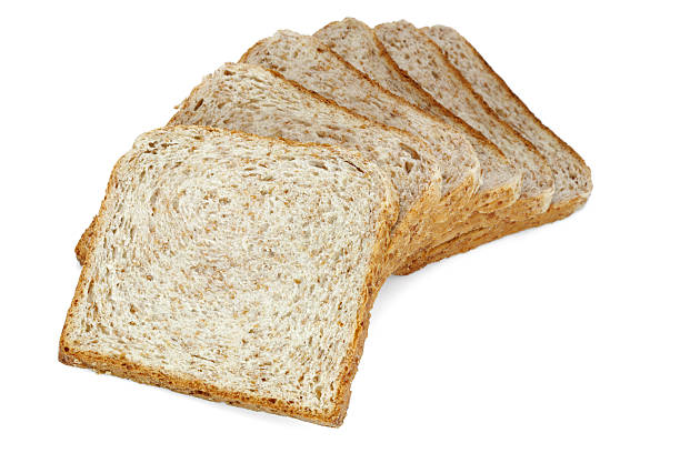 Whole bread slices stock photo