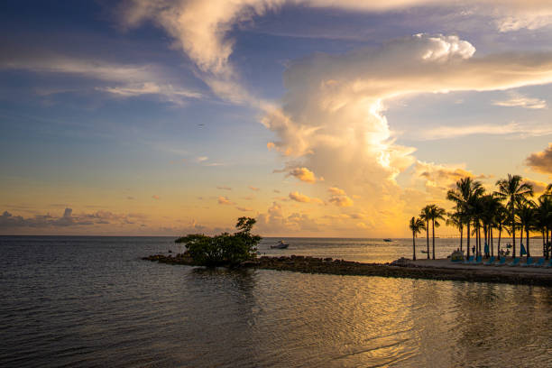 Marathon, Florida keys beach at dusk