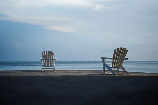 Marathon, Florida keys - two empty beach chairs