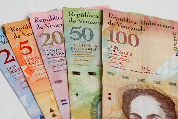Venezuelan banknotes stock photo