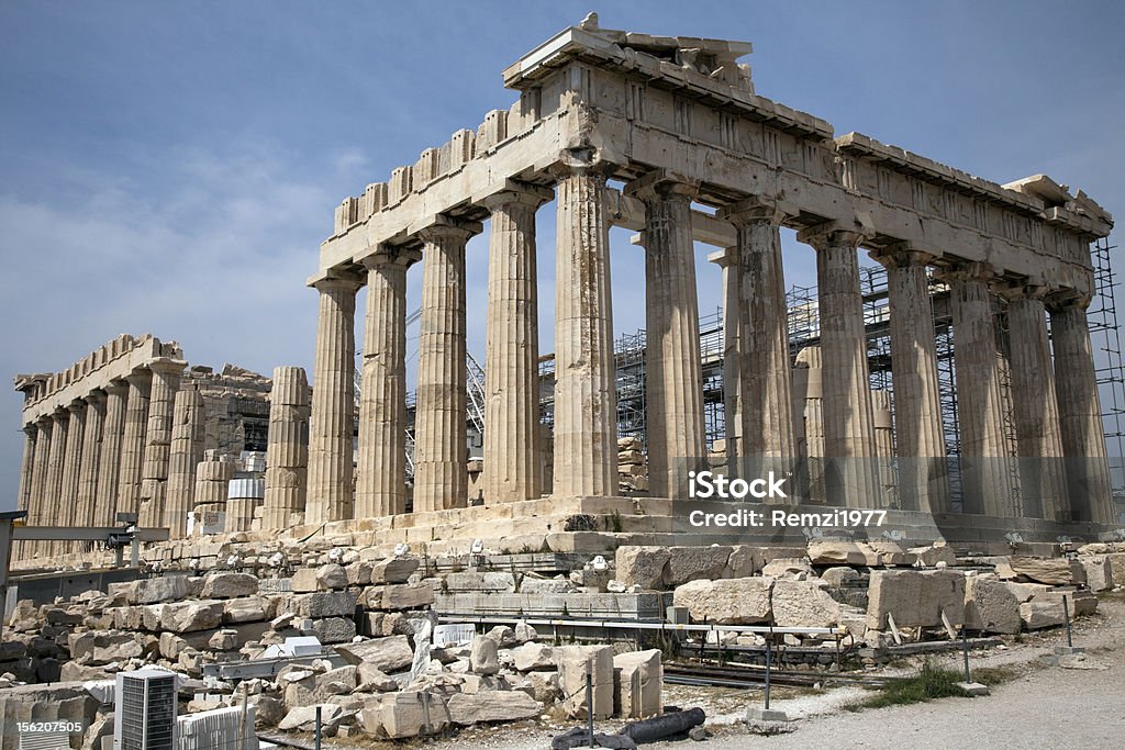 As ruínas do Partenon. Atenas, Grécia - Foto de stock de Acrópole - Atenas royalty-free
