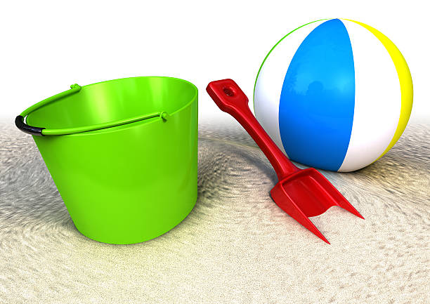 istock Sand Pail shovel and ballon on the beach 156208026