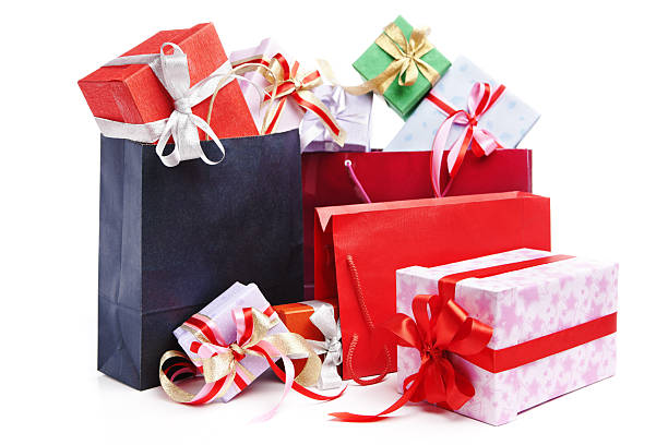 istock Pile of Christmas present with shopping bag 156208840