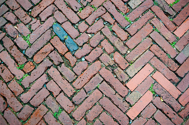 brick pavement stock photo