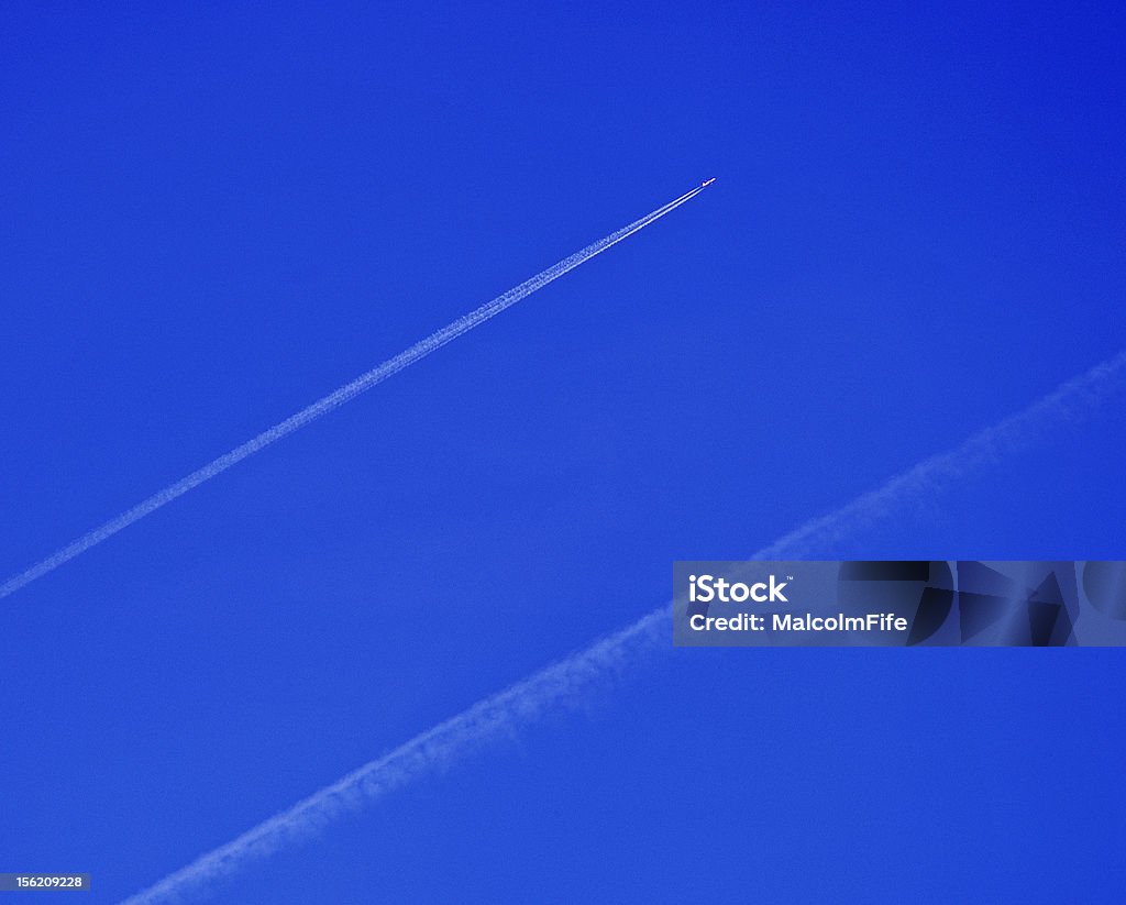 Trilha de vapor - Foto de stock de Avião royalty-free