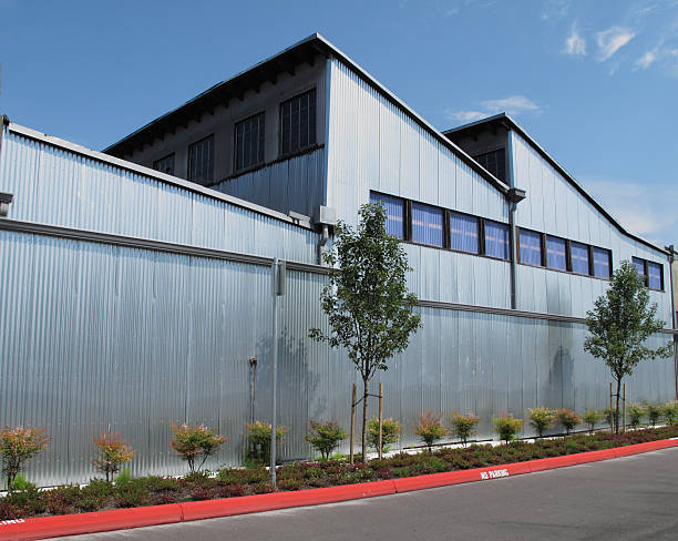 istock Modern industrial building with steel exterior 156209806