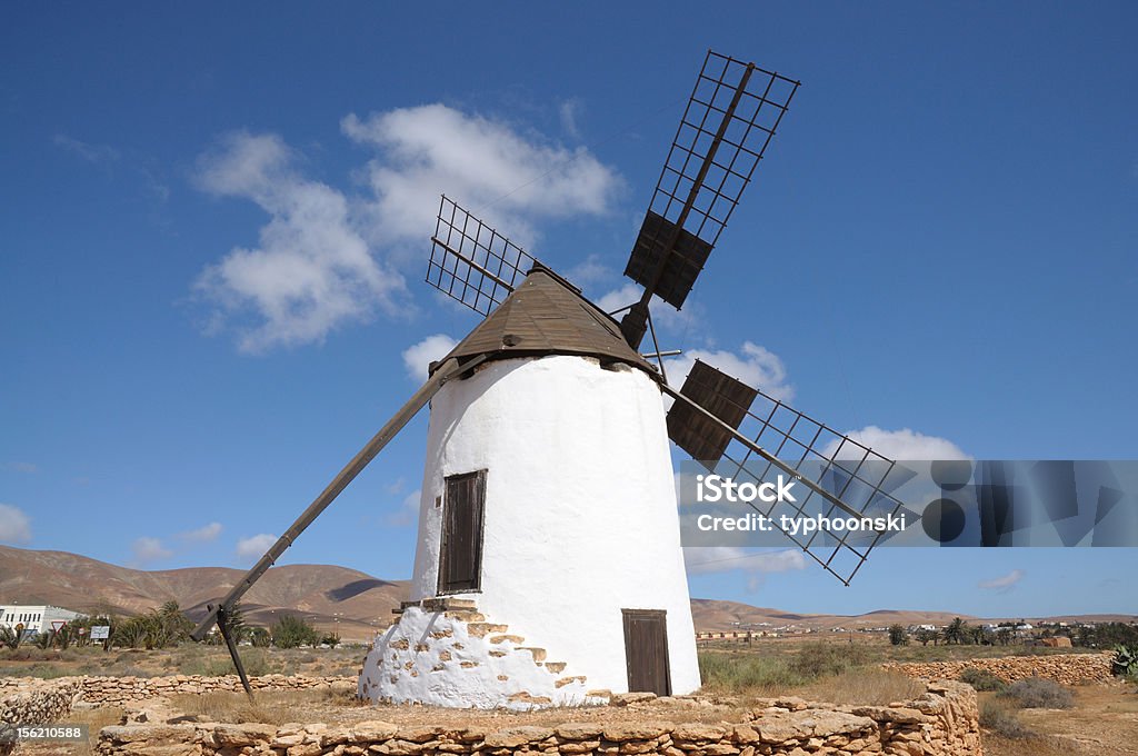 Traditional Windmill on Canary Island Fuerteventura Traditional Windmill in La Corte, Canary Island Fuerteventura, Spain Fuerteventura Stock Photo