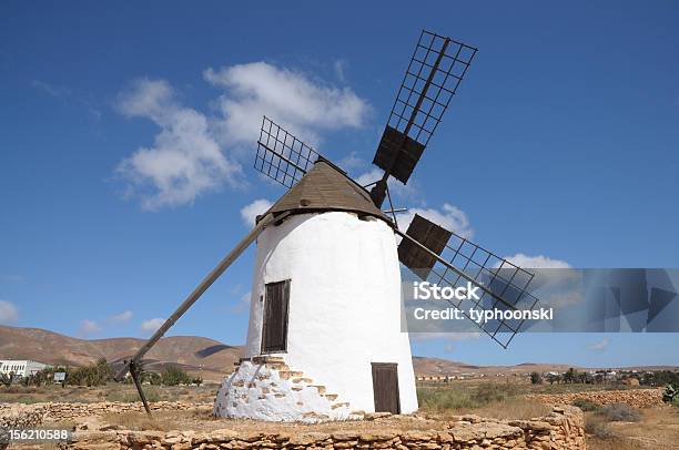 Traditional Windmill On Canary Island Fuerteventura Stock Photo - Download Image Now