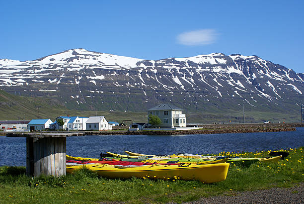 Cтоковое фото Seydisfjordur каяки
