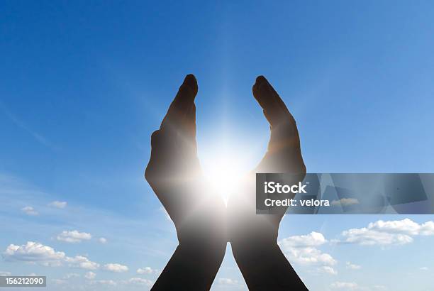 Sun In Hands Stock Photo - Download Image Now - Sun, Sunlight, Backgrounds