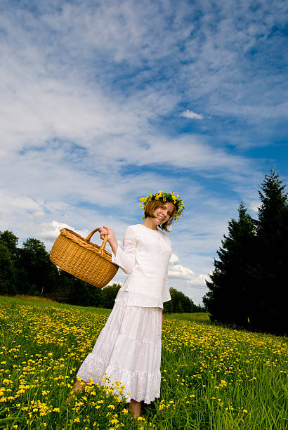 istock Girl with basket 156212973