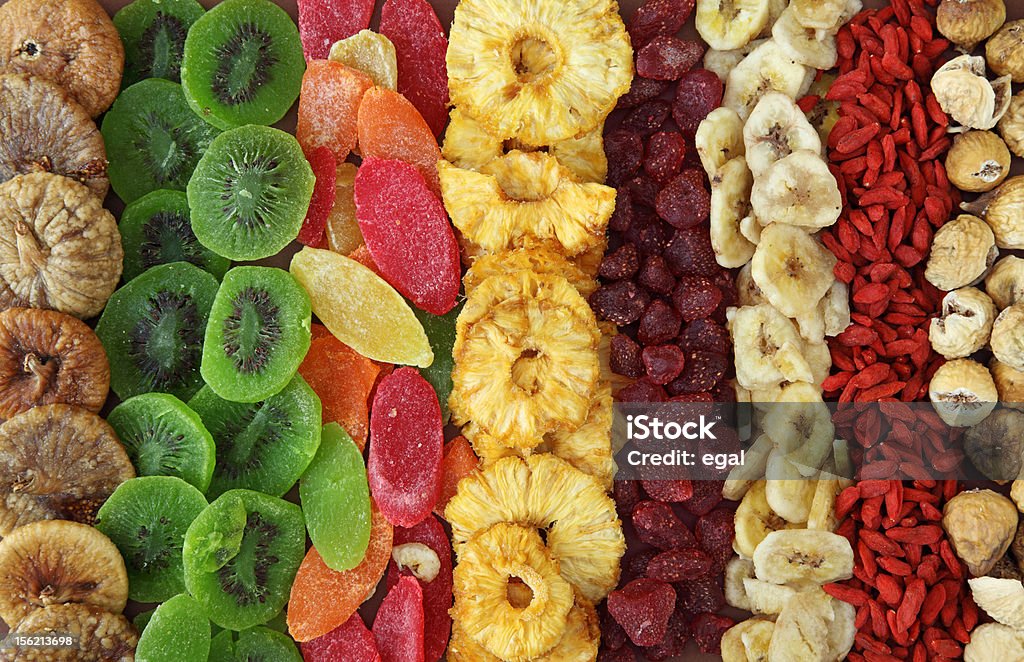 Mix of dried fruits Mix of dried fruits close up Dried Fruit Stock Photo