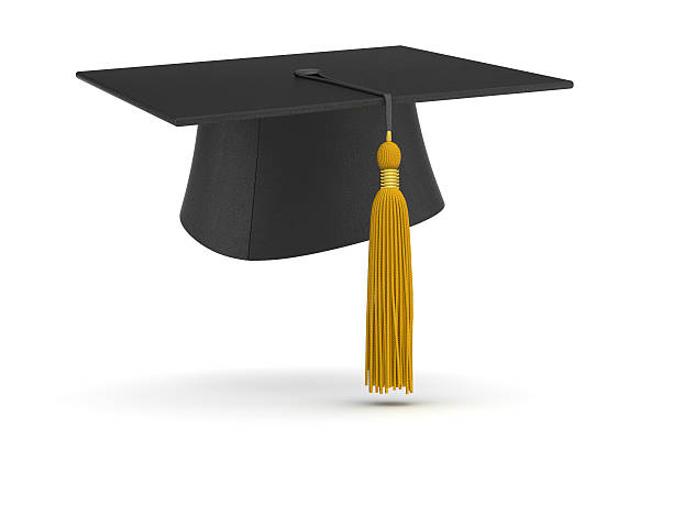 Graduation Cap (isolated) stock photo