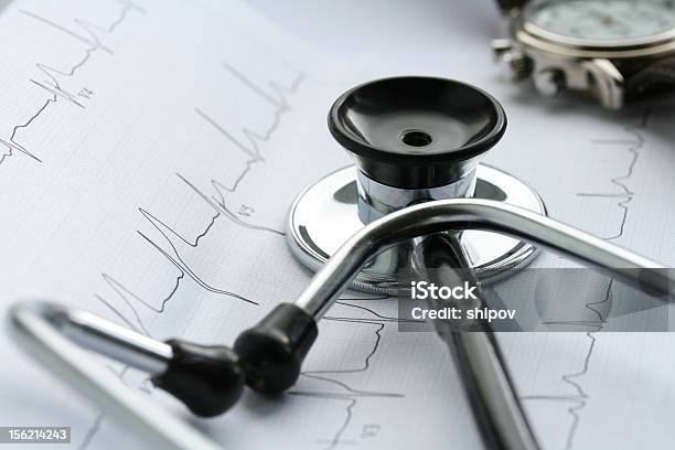 Stethoscope And Ekg Stock Photo - Download Image Now - Accidents and Disasters, Analyzing, Backgrounds