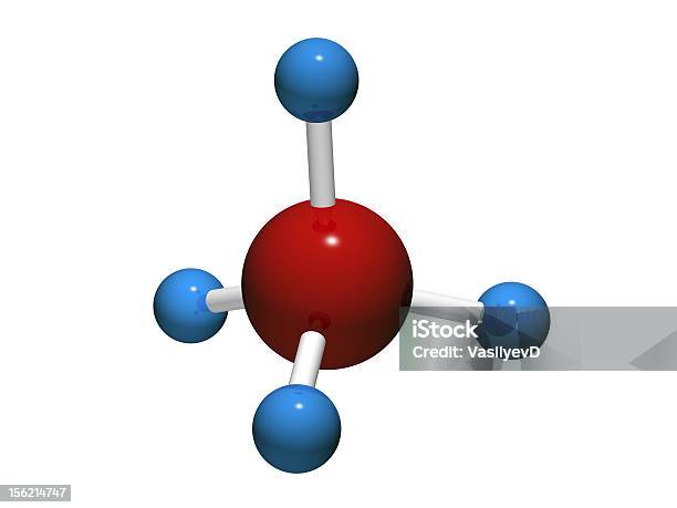 Изолированные 3dмодель Метан Молекула — стоковые фотографии и другие картинки Без людей - Без людей, Белый фон, Газ