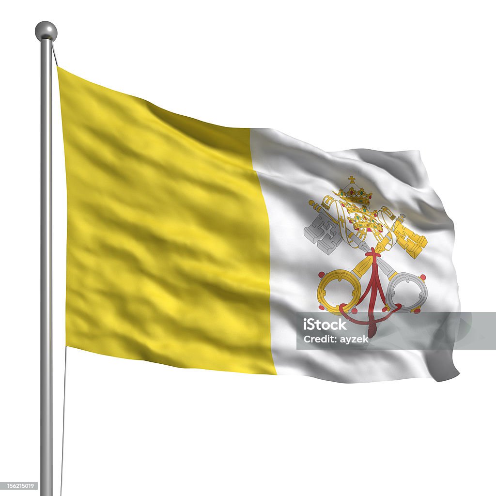 Bandera de el Vaticano (aislado - Foto de stock de Bandera libre de derechos
