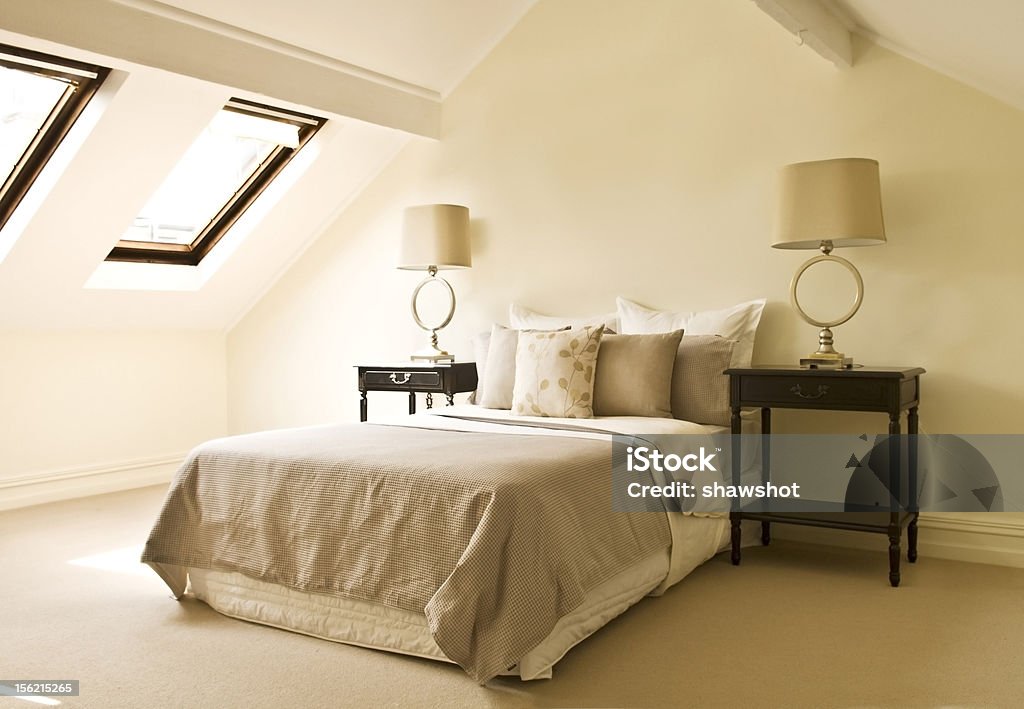Loft Room A loft room in a fashionable house. Architecture Stock Photo