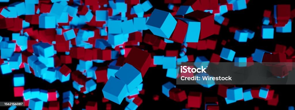 Space Colorful Blocks Exploding High Quality Digital Render Stock Photo ...