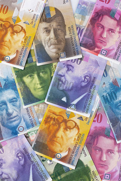 Paper currency from switzerland stock photo