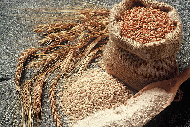 cereals various cereals with bag of grain rye stock pictures, royalty-free photos & images