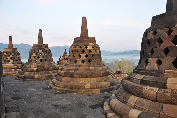 Borobudur elefanti - foto stock