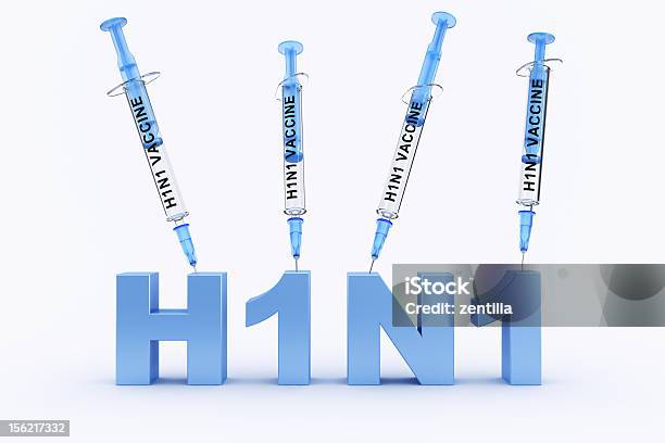 H1n1 Vaccine Syringe Stock Photo - Download Image Now - Blue, Clip Art, Cut Out