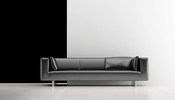 istock Black Couch to face a blank wall 156217397