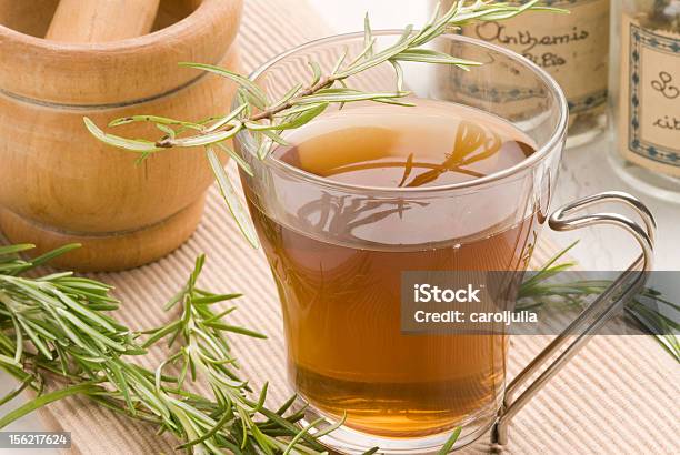 Herbal Tea Rosemary Infusion Stock Photo - Download Image Now - Alternative Therapy, Close-up, Cup