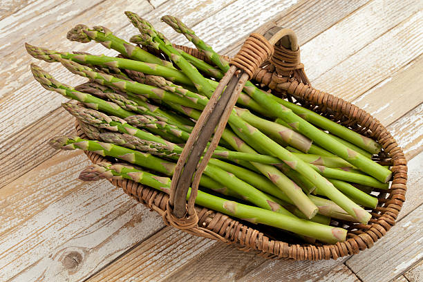 istock green asparagus in wicker basket 156220672