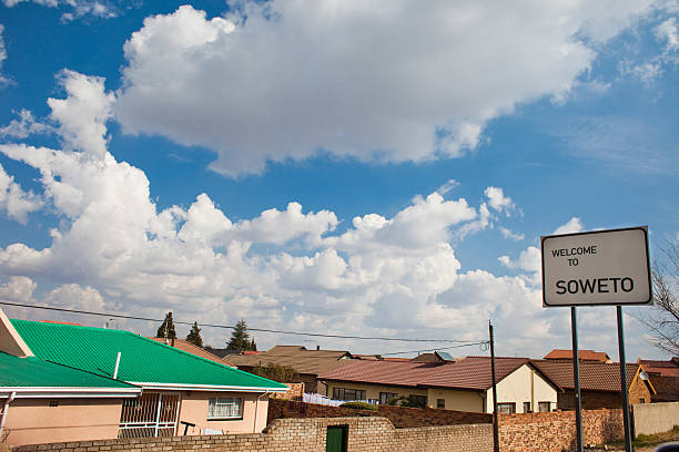 Soweto sign wide Soweto, Johannesburg, site of the anti-apartheid Soweto Uprising soweto stock pictures, royalty-free photos & images
