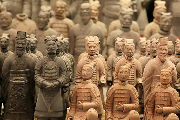 famous terracotta warriors in XiAn, Qin Shi Huang's Tomb, China