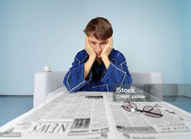 Man With Newspaper Hard Find A Job Stock Photo - Download Image Now - Adult, Adults Only, Advice