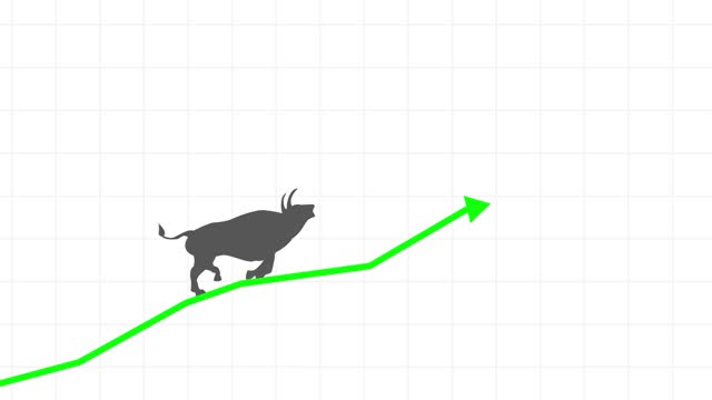 Bull market or forex trading candlestick graph for investment concept.
