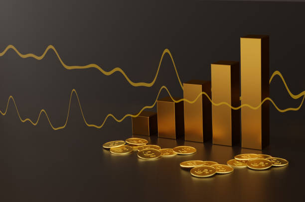 istock 3D Illustration, Growth gold bar financial investment  3D graph 1562298514
