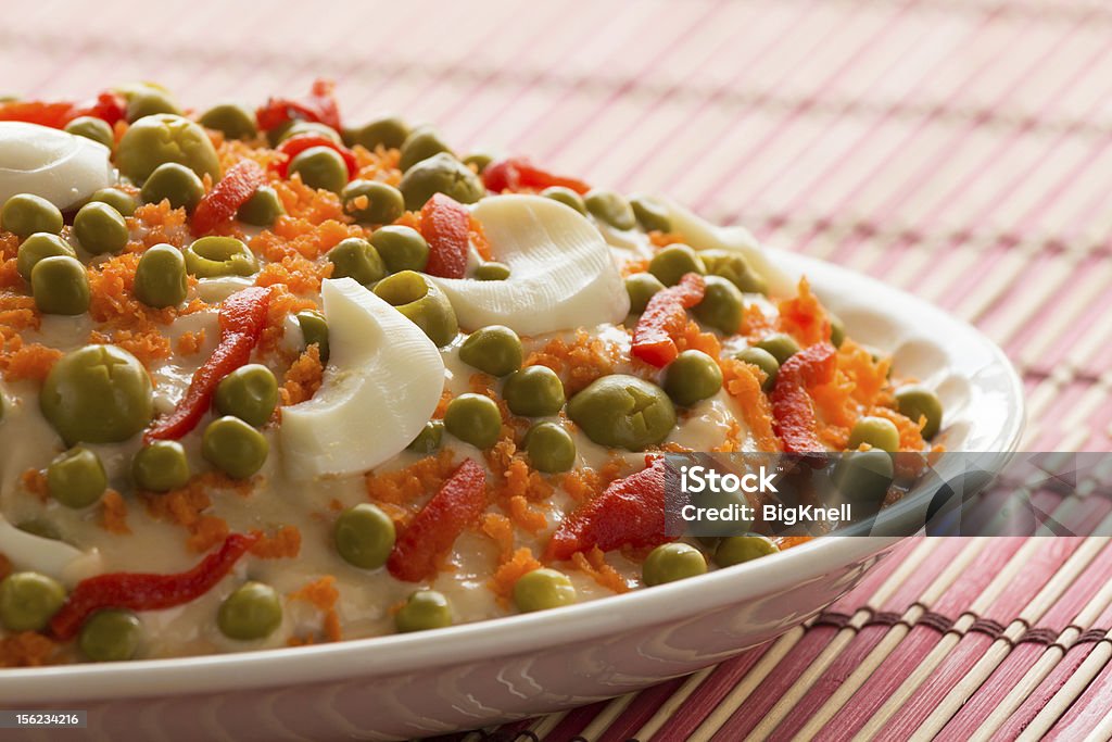 Russian salad Close up of a bowl of Russian Salad Bowl Stock Photo