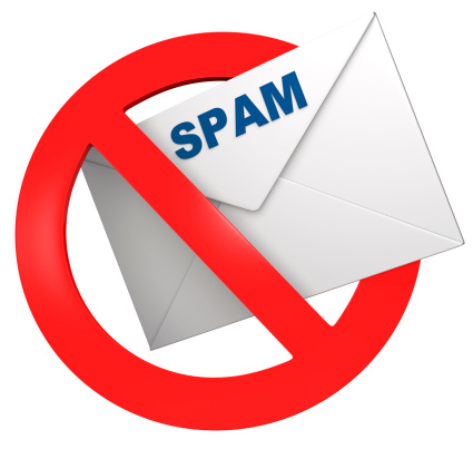 3d image of  no spam warning sign.