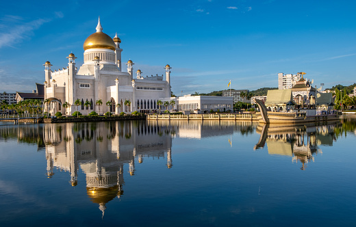 Exterior of the Omar Ali Saifuddin in Bandar Seri Begawan Brunei on the island of Borneo